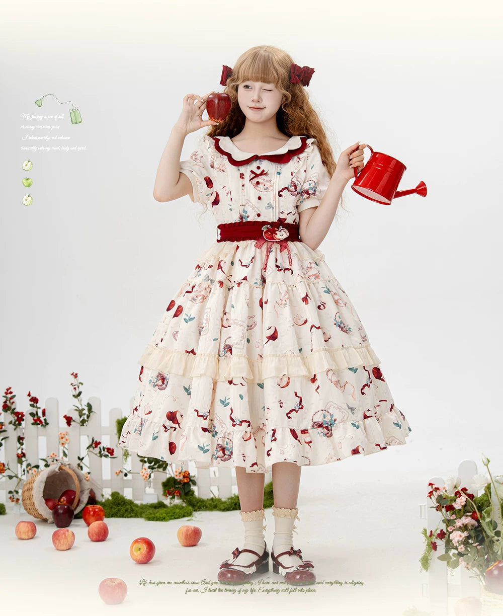 【受注予約9/2まで】Natural Apple Tea ガーデンワンピース・オフホワイト