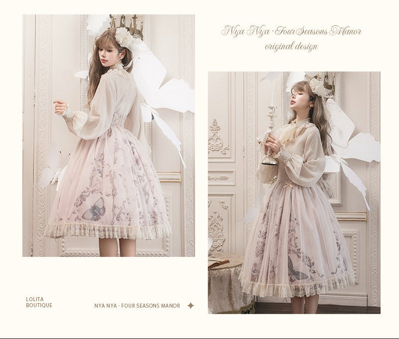 【受注予約11/19まで】Butterfly and Bone プリントスカート