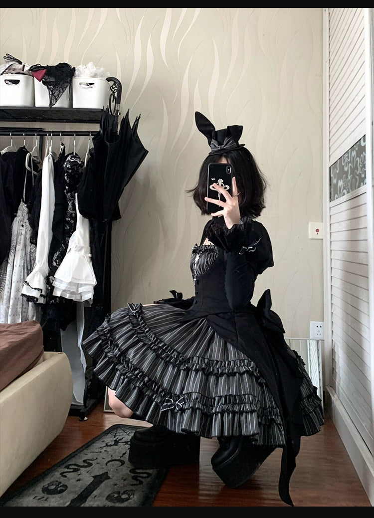 Duke of the Trap Rabbit Striped Dress