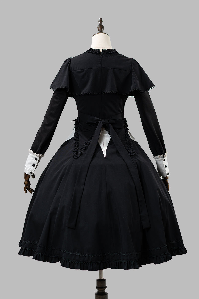 受注予約12/3まで】漆黒の秒針 長袖ワンピース・ショート丈 – ロリータ