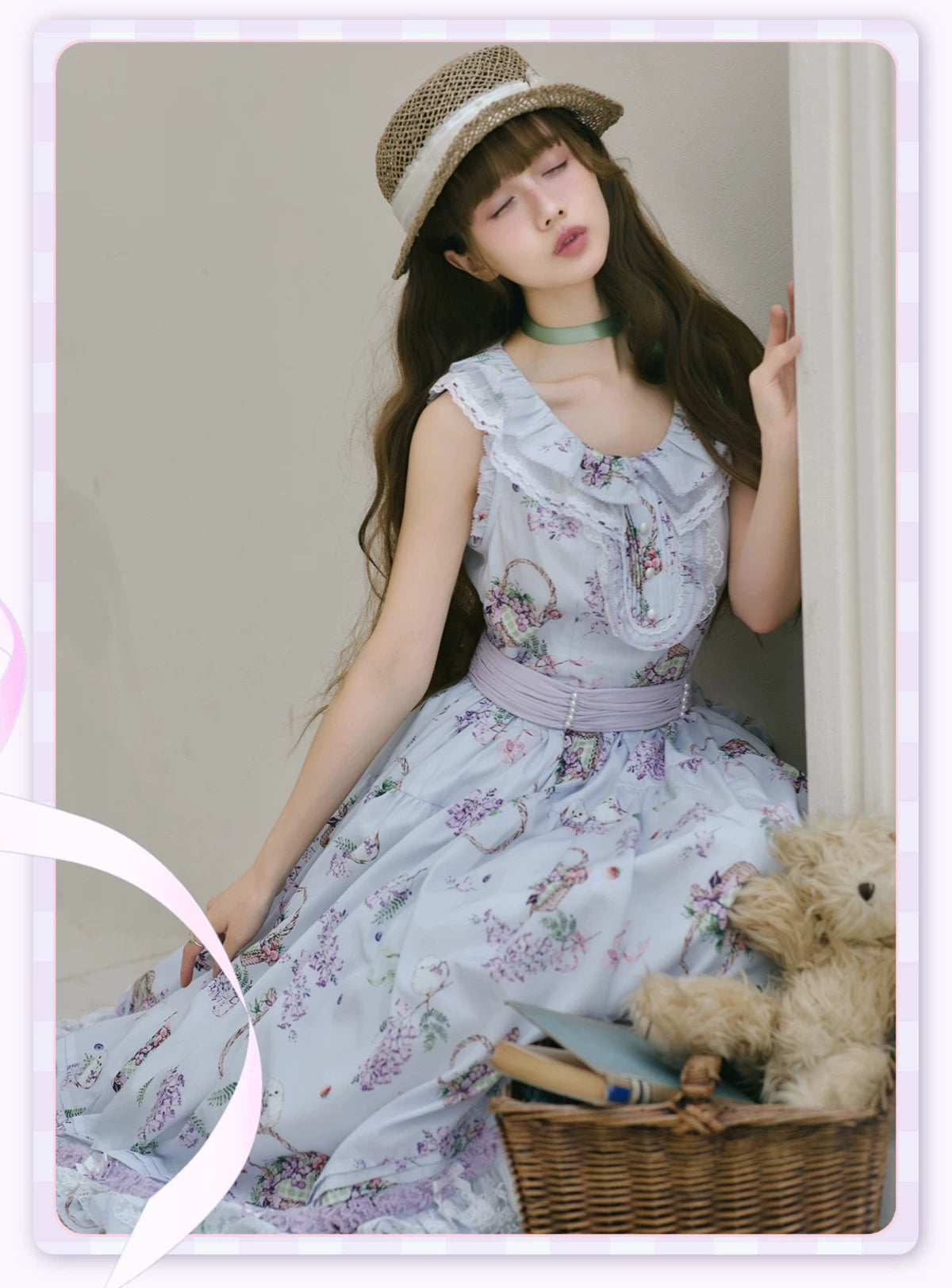 【受注予約8/17まで】Flower and Fruit Basket ジャンパースカート