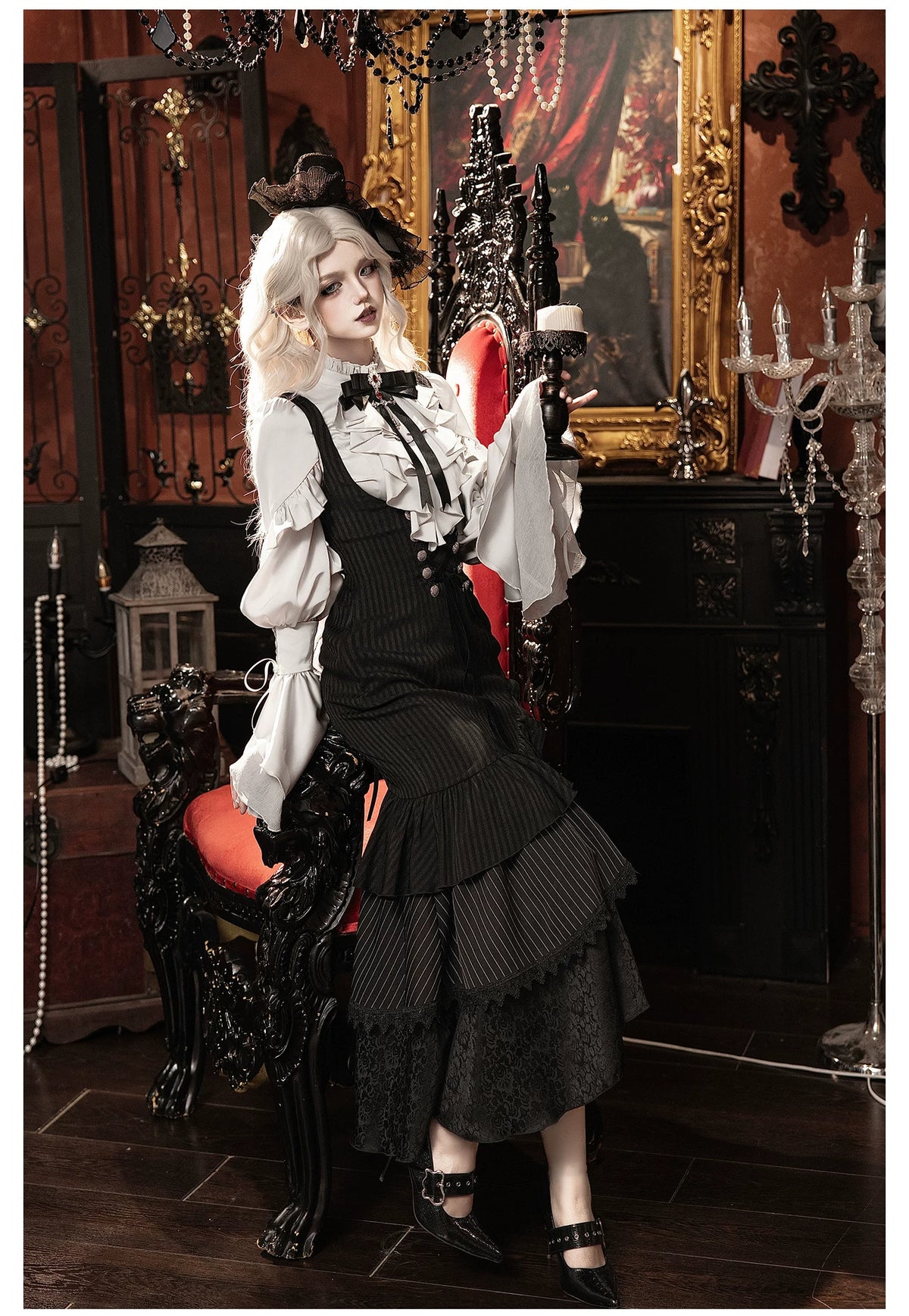 【予約販売】夜鴉 ゴシックブラウス＆スカートセット