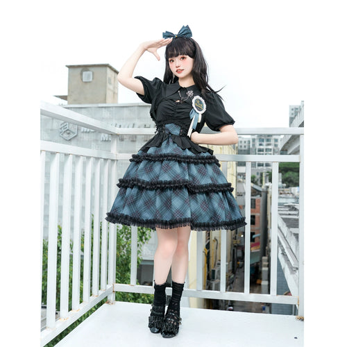 Margaret Girl チェックのジャンパースカートセット