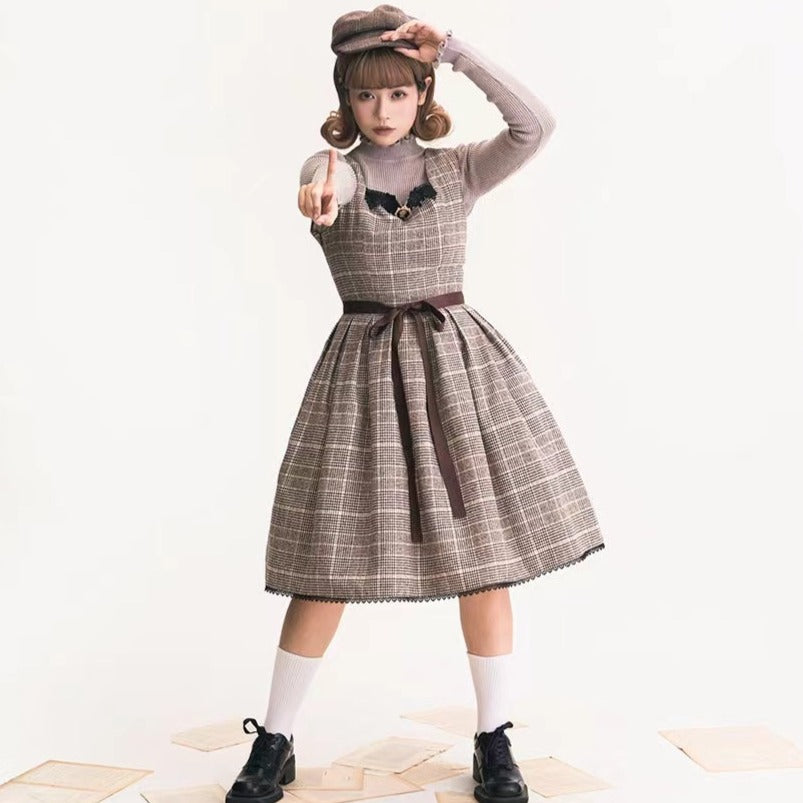 【予約販売】Earl Gray チェックのジャンパースカート