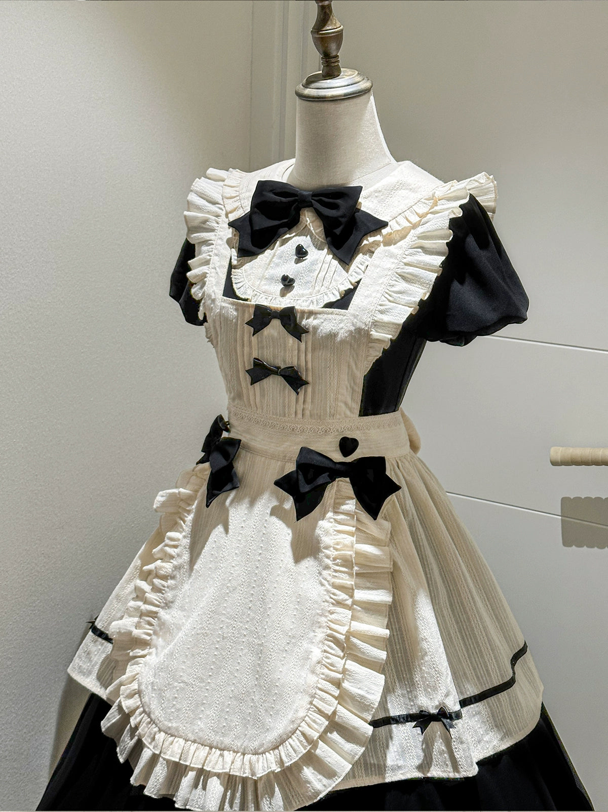 Heart button maid style dress set