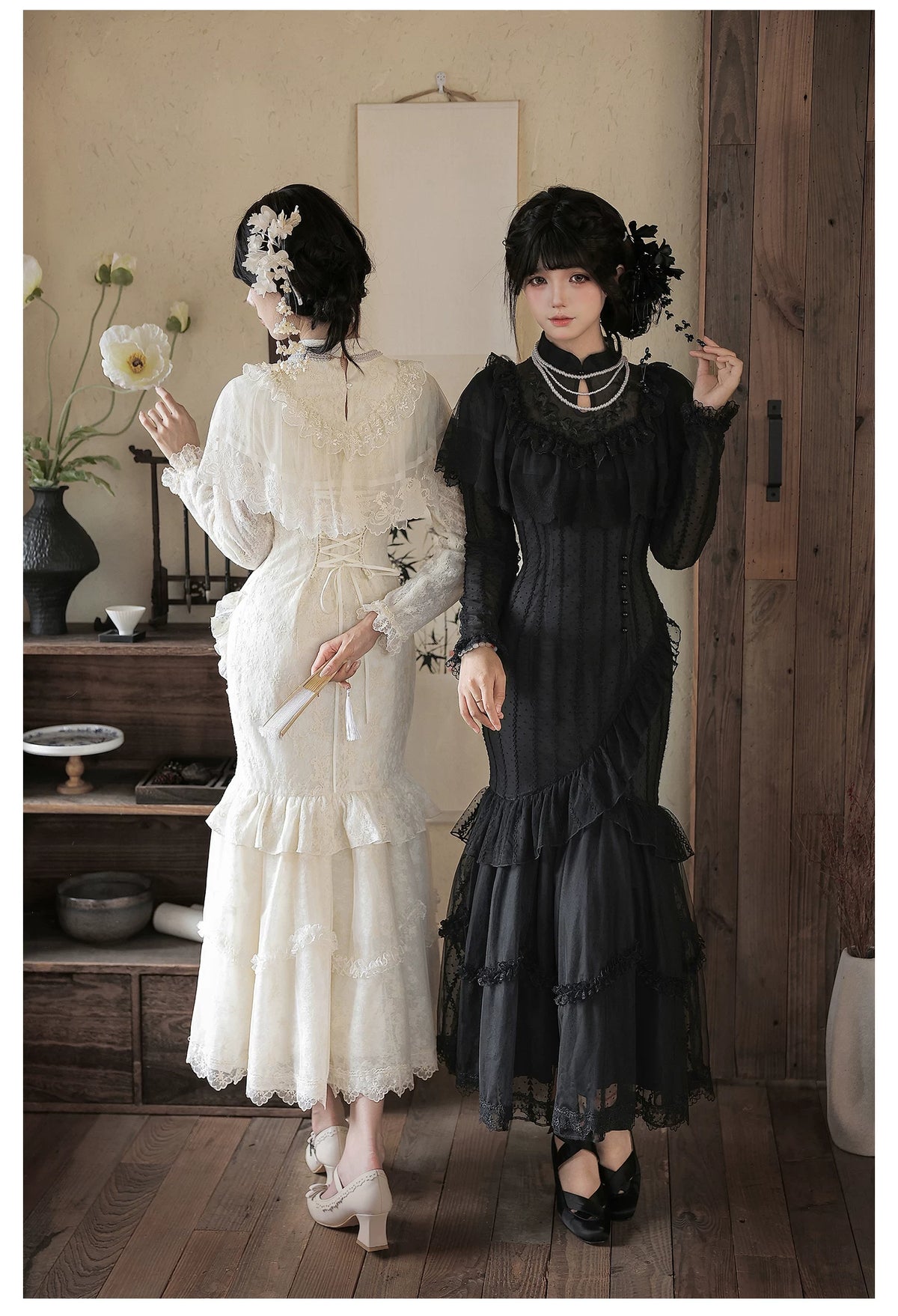 Shadow Blossom ブラックレースワンピース