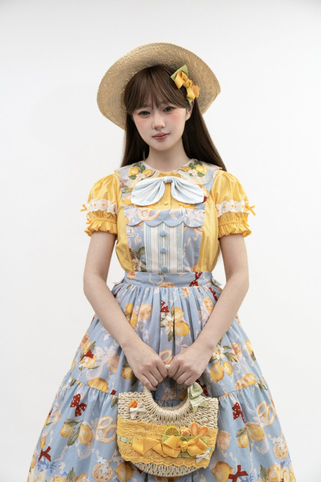 【受注予約6/26まで】Lemon Biscuit サスペンダースカート