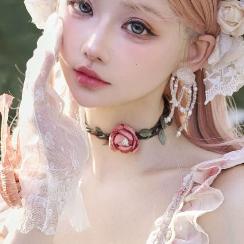 【同時購入のみ】Rose Letter プリンセス帽子・チョーカー・グローブ・カゴバッグ