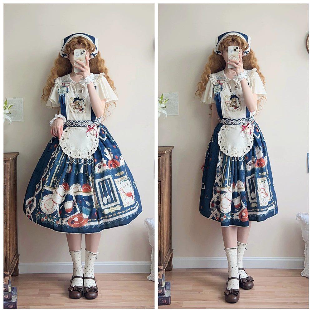 【予約販売】Picnic Tea Party 2wayサロペットスカート