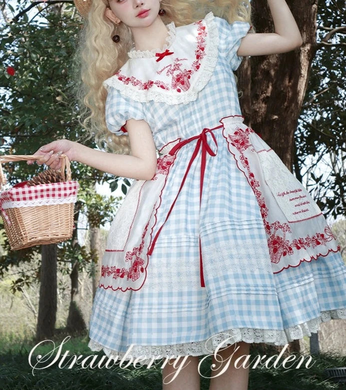 Strawberry Basket スタンドカラーワンピース