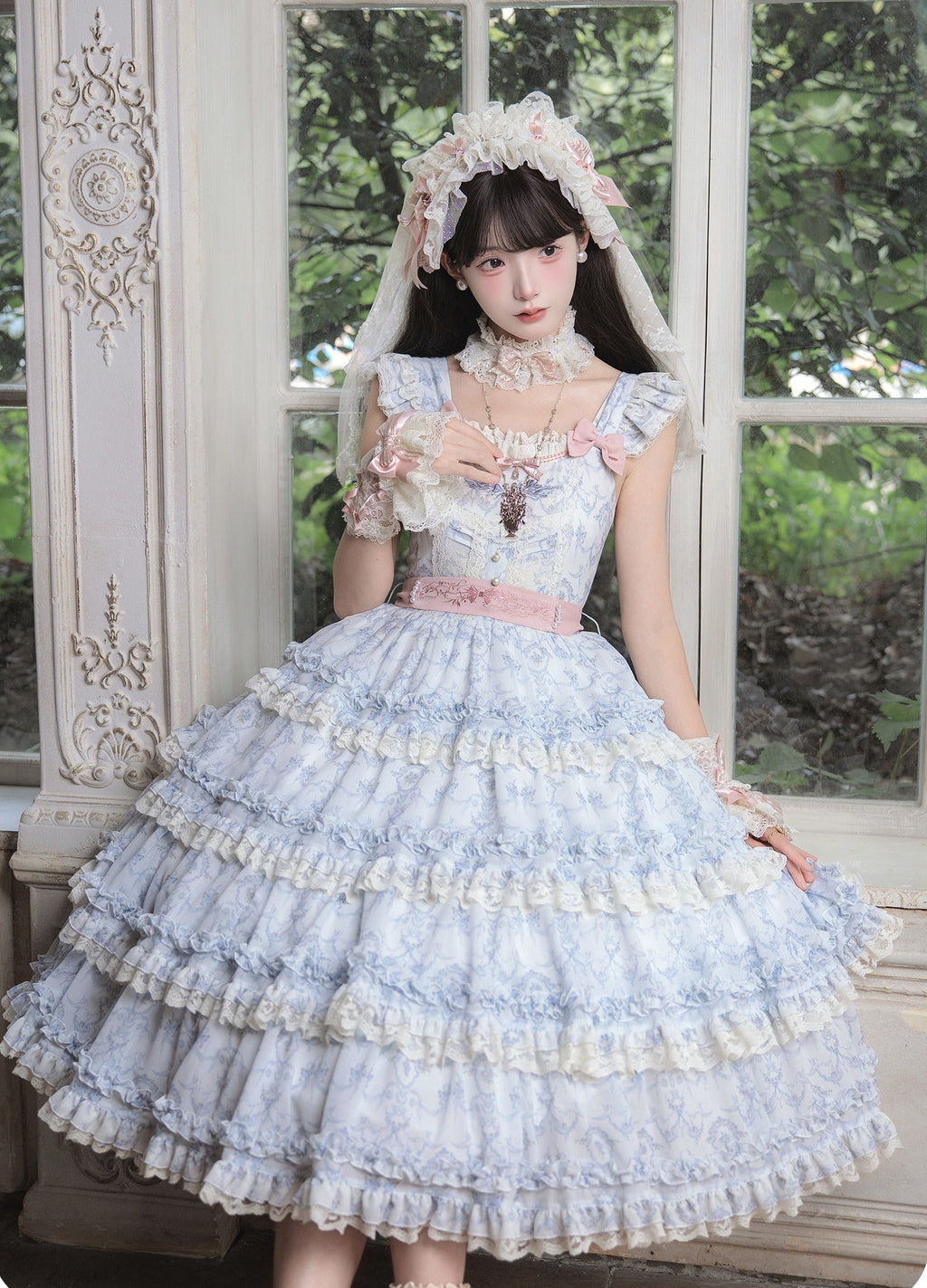 【受注予約9/13まで】Rose Aroma ティアードジャンパースカート