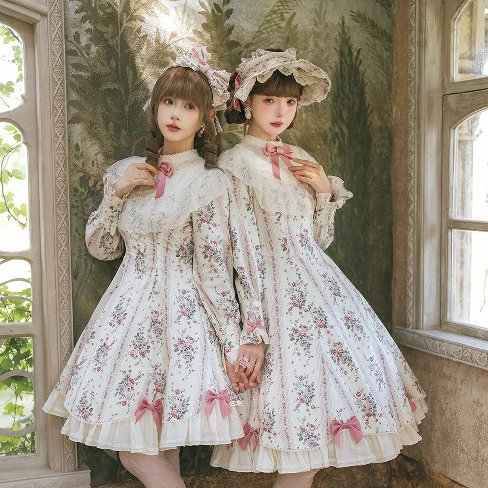 【受注予約10/20まで】Susan Garden クラシカル長袖ワンピース・ショート丈