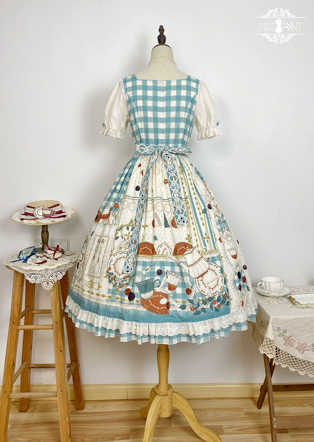 【予約販売】Picnic Tea Party スクエアネックワンピース