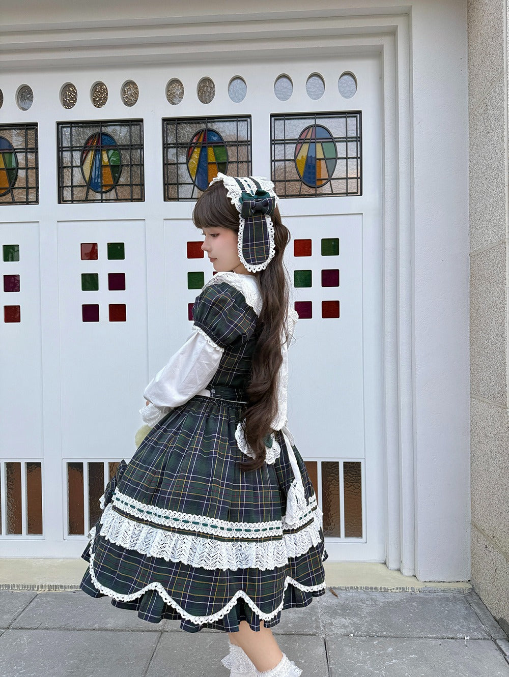 【受注予約10/15まで】Checkered Petal Rabbit リボンワンピース