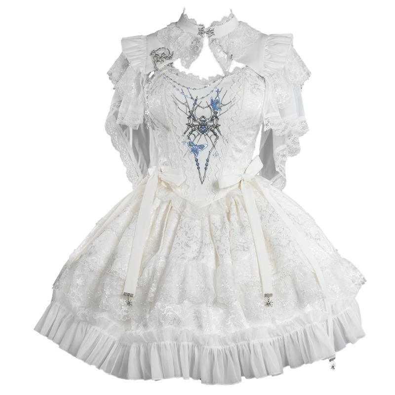 スパイダー刺繍ゴシックスカート3点セット