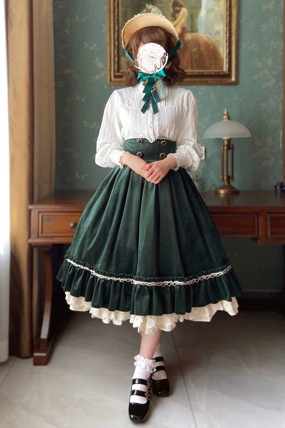 【予約販売】英国クラシカルロリィタ ベルベットハイウエストスカート