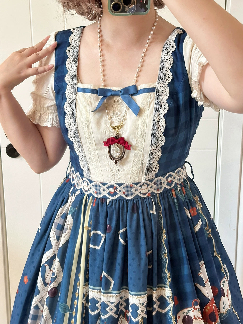 【予約販売】Picnic Tea Party スクエアネックワンピース