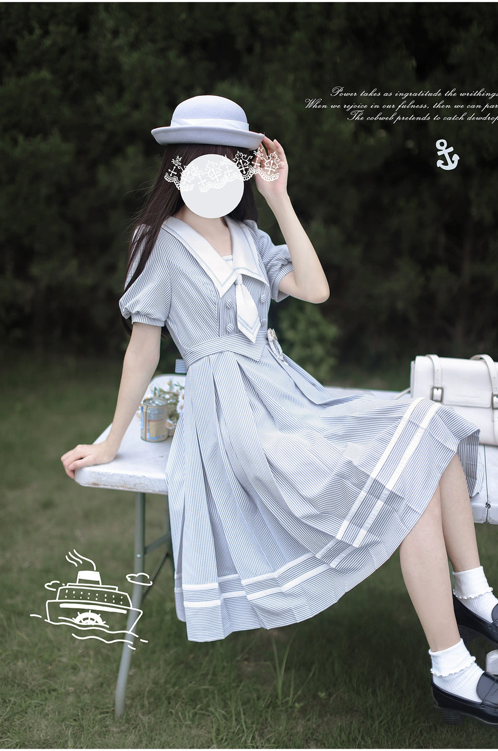 【予約販売】Mercury Chronicles ストライプのマリンワンピース