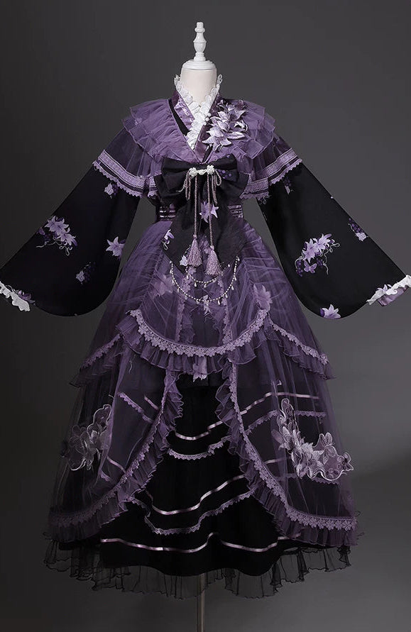 Purple Silk Lily 華ロリドレスセット