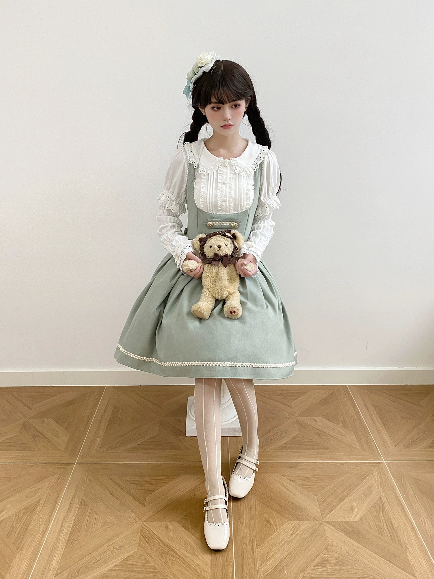 [Pre-orders available until 9/29] Bright Moon Corset Jumper Skirt, Plain Type [Light Green]