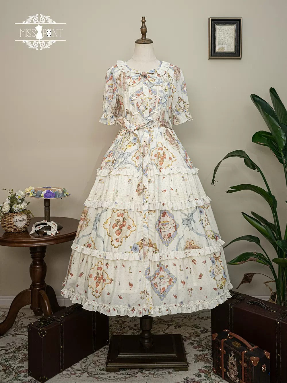 Cat Rose Tea Party Daily Dress Long Length