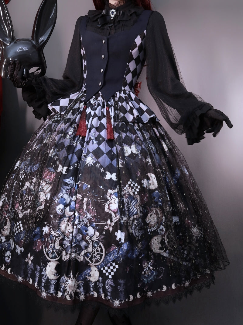 Gothic Circus Diamond Check Vest