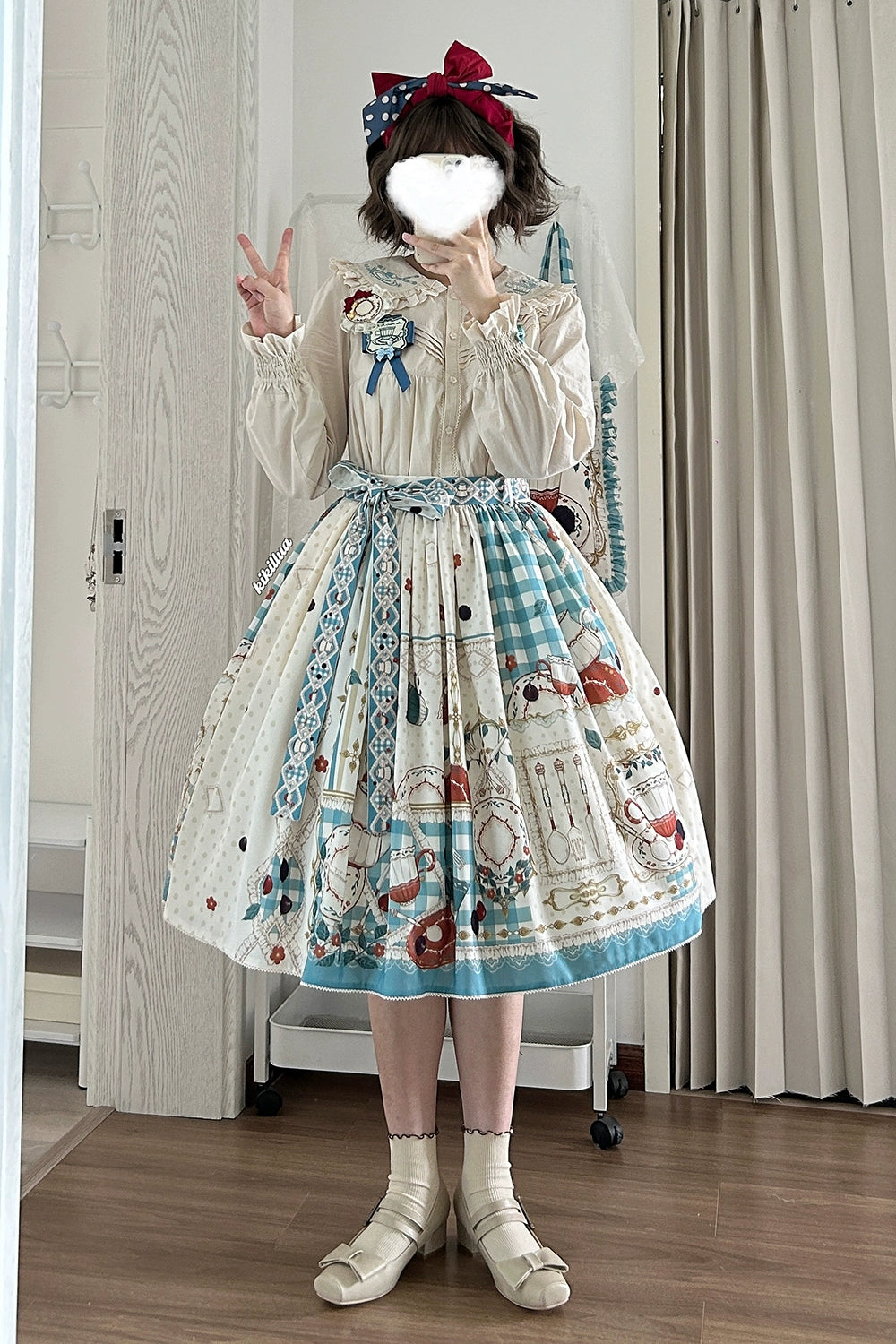 【予約販売】Picnic Tea Party 2wayサロペットスカート