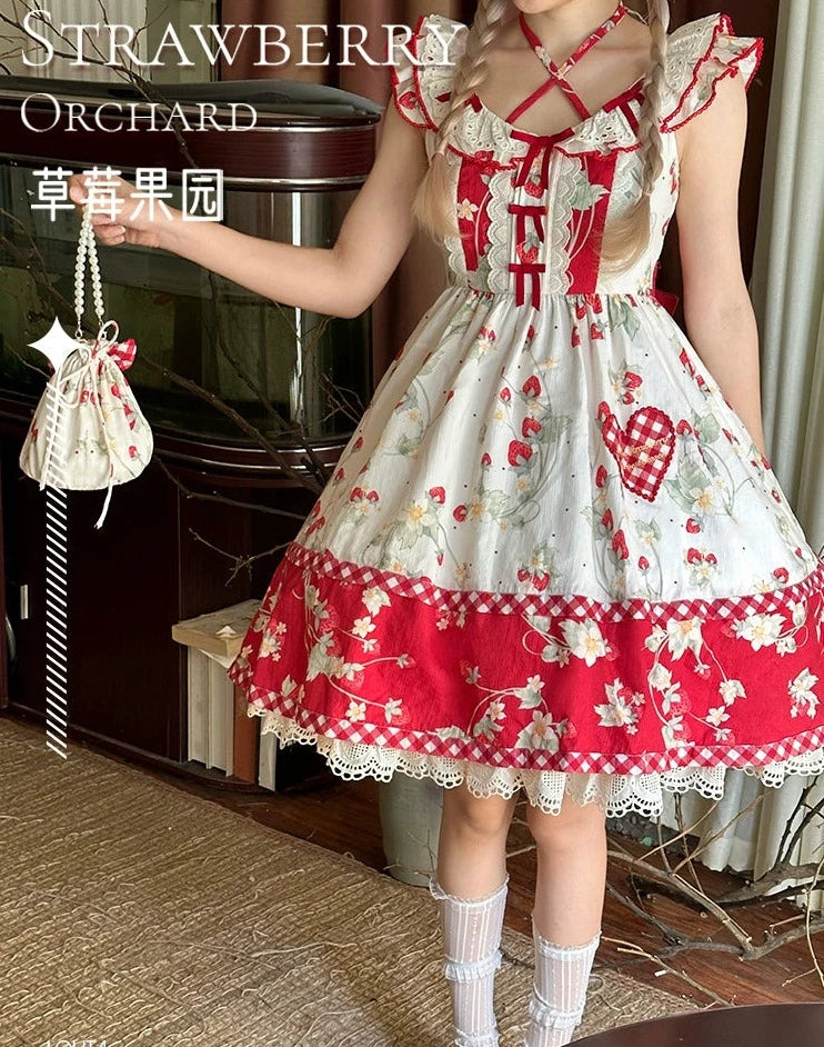 Strawberry Orchard 苺のジャンパースカート – ロリータ Strawberry Orchard 苺のジャンパースカート – ロリータ