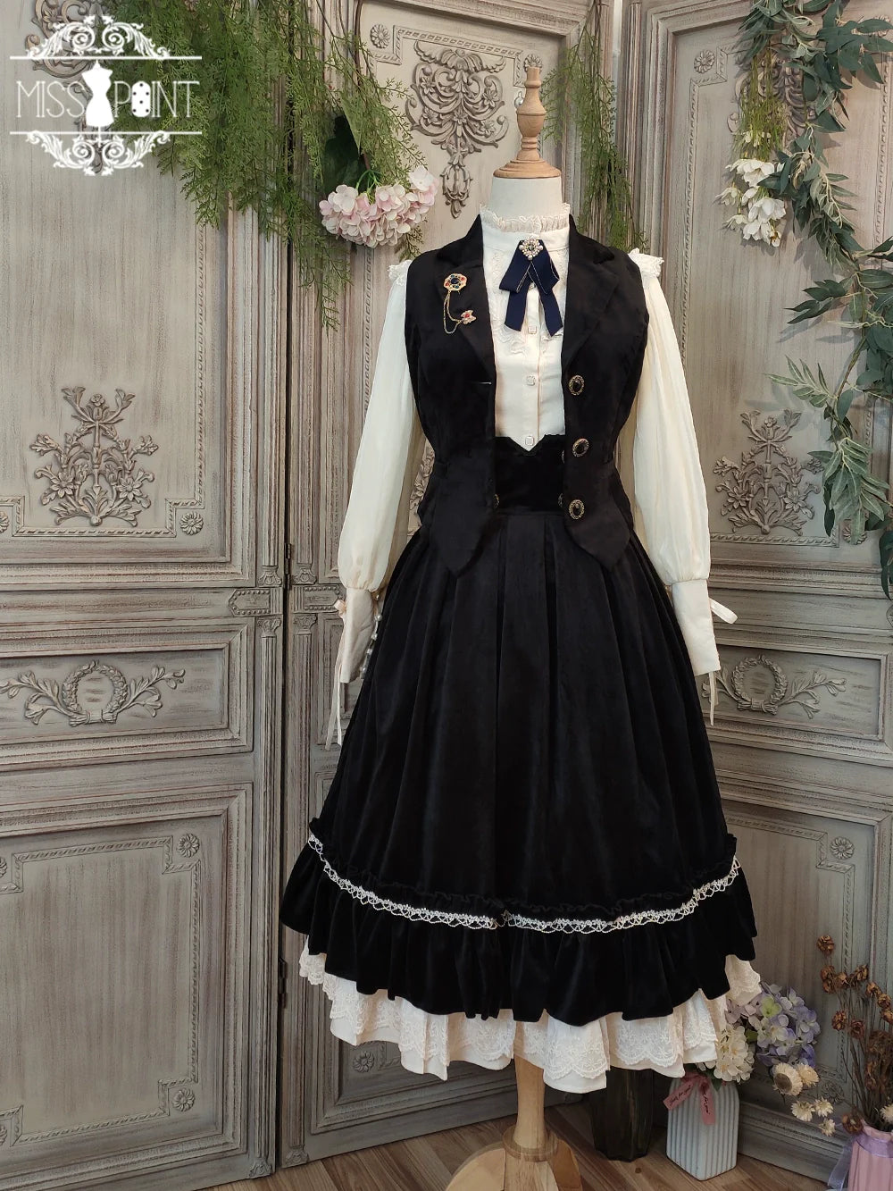 【予約販売】英国クラシカルロリィタ ベルベットハイウエストスカート