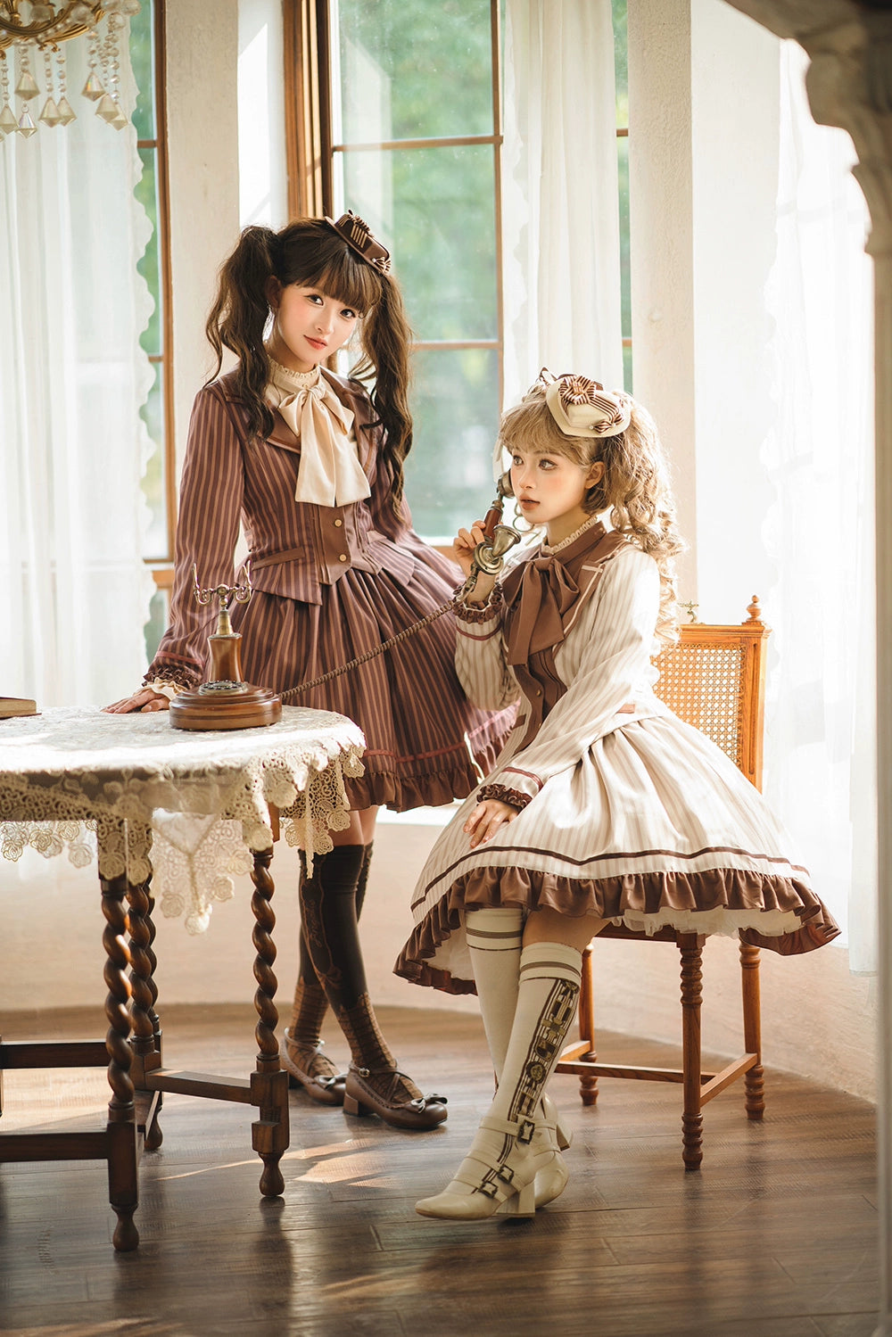 【予約販売】Classic Chocolat Stripe ストライプスカート・ショート丈