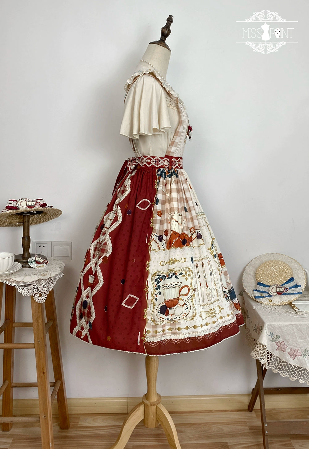 [Sales period ended] Picnic Tea Party 2way overall skirt