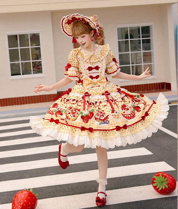 【受注予約8/26まで】Strawberry Cake Guide プリントワンピース 新色
