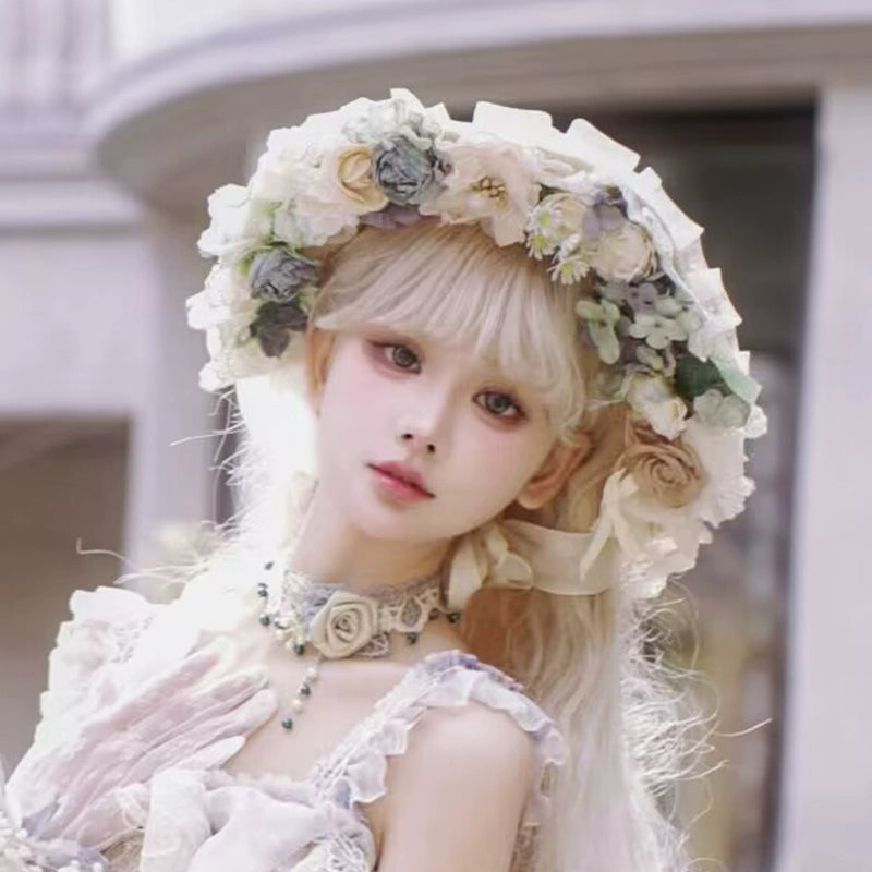 【同時購入のみ】Rose Letter プリンセス帽子・チョーカー・グローブ・カゴバッグ