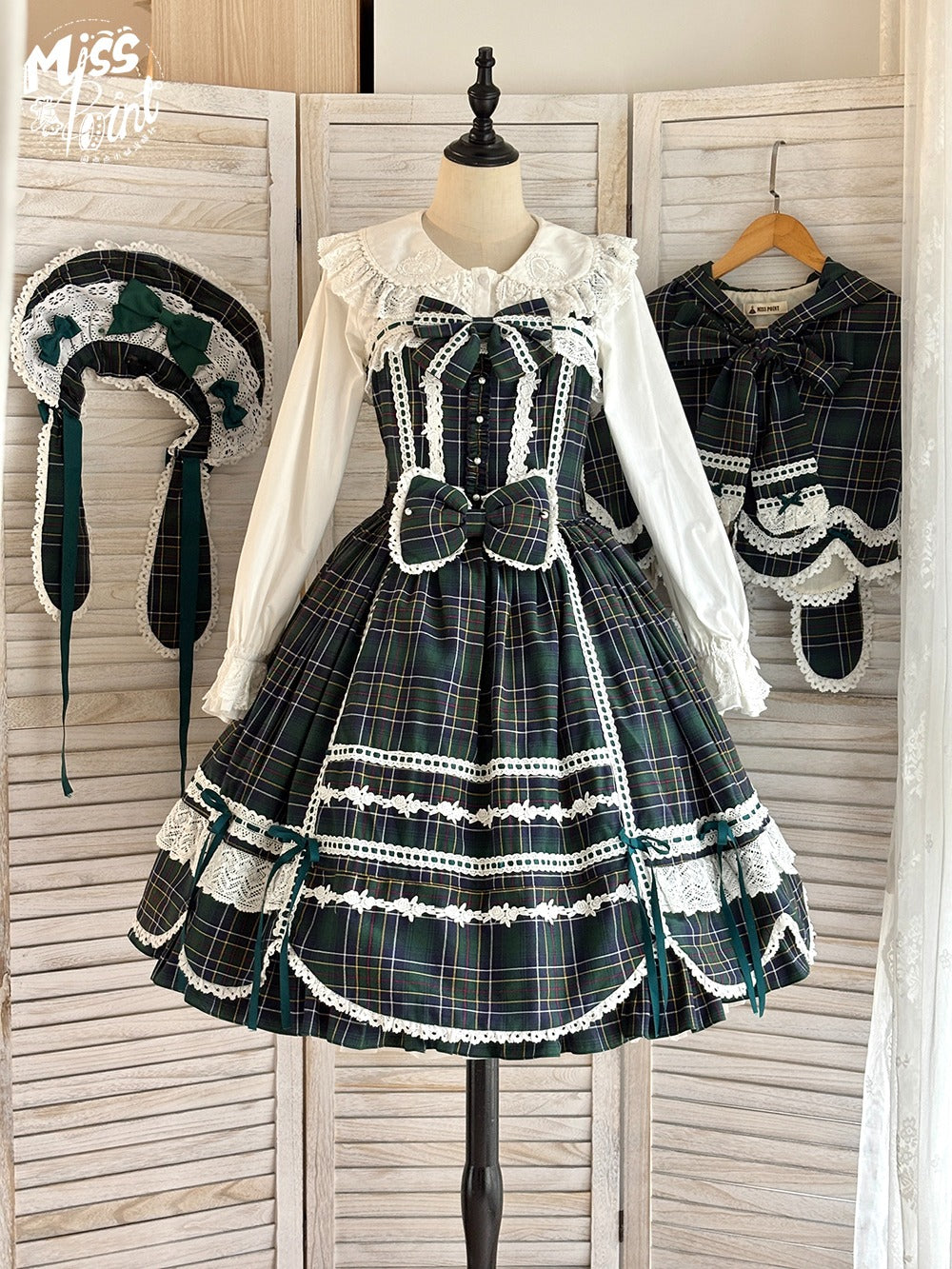 【受注予約10/15まで】Checkered Petal Rabbit リボンジャンパースカート