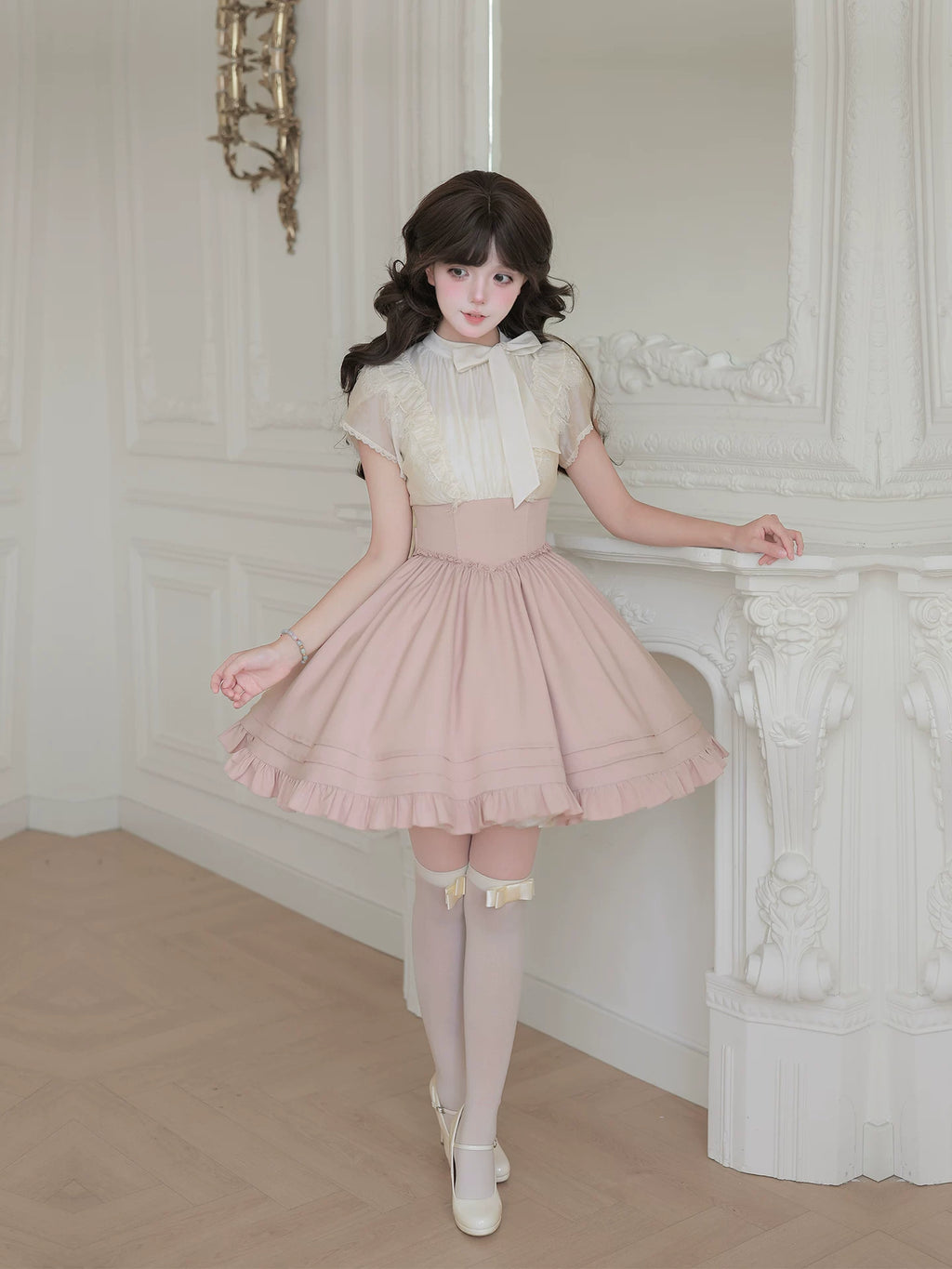 Milky Rose フェイクレイヤードミニワンピース