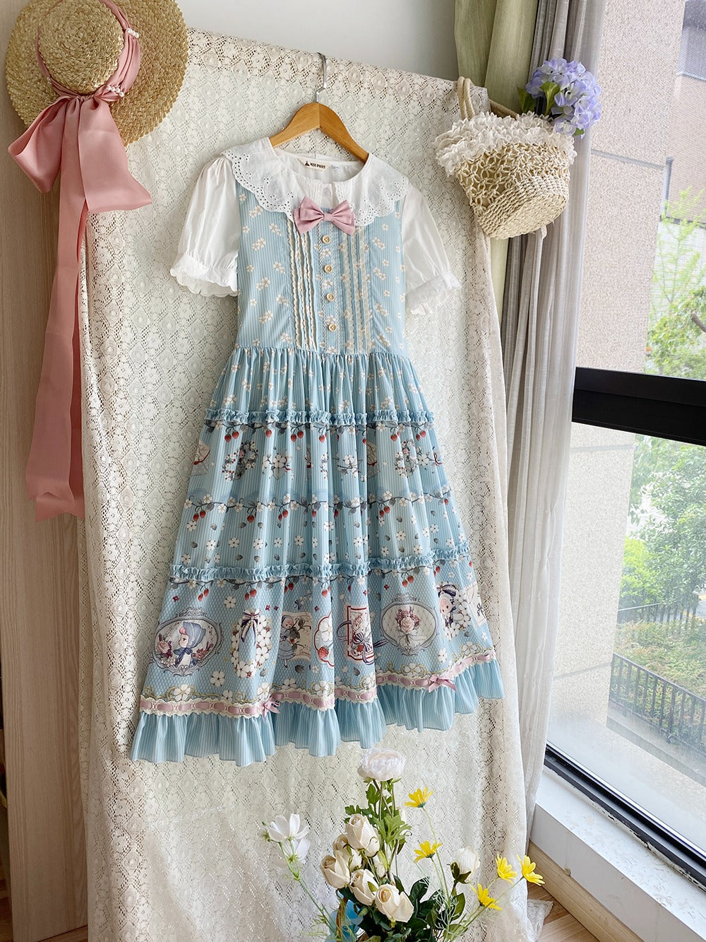 【予約販売】Sweetie Sheep フェイクレイヤードワンピース