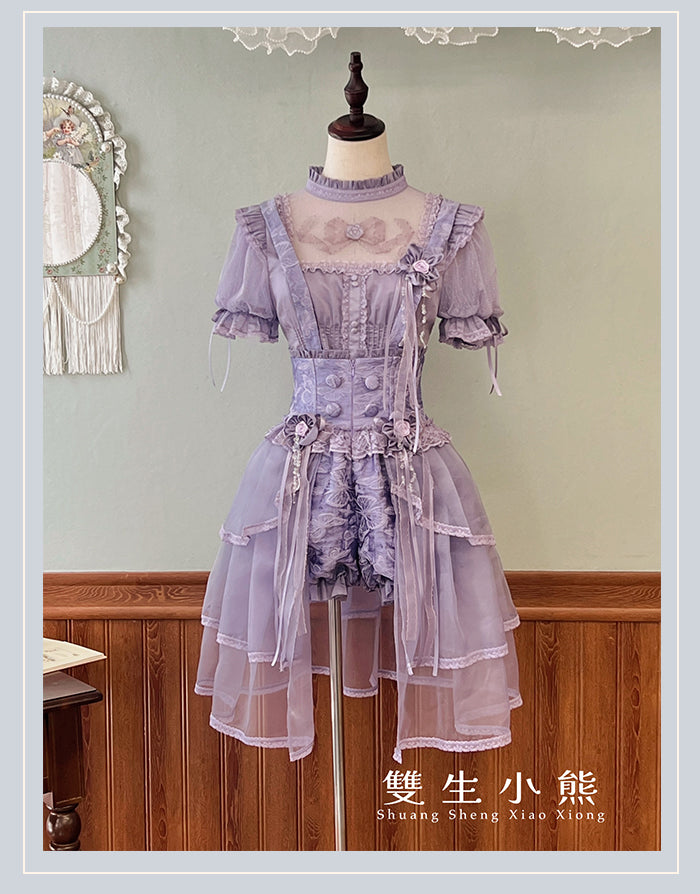 【受注予約4/28まで】Camellia Dream ヴェール付サスペンダーショートパンツ