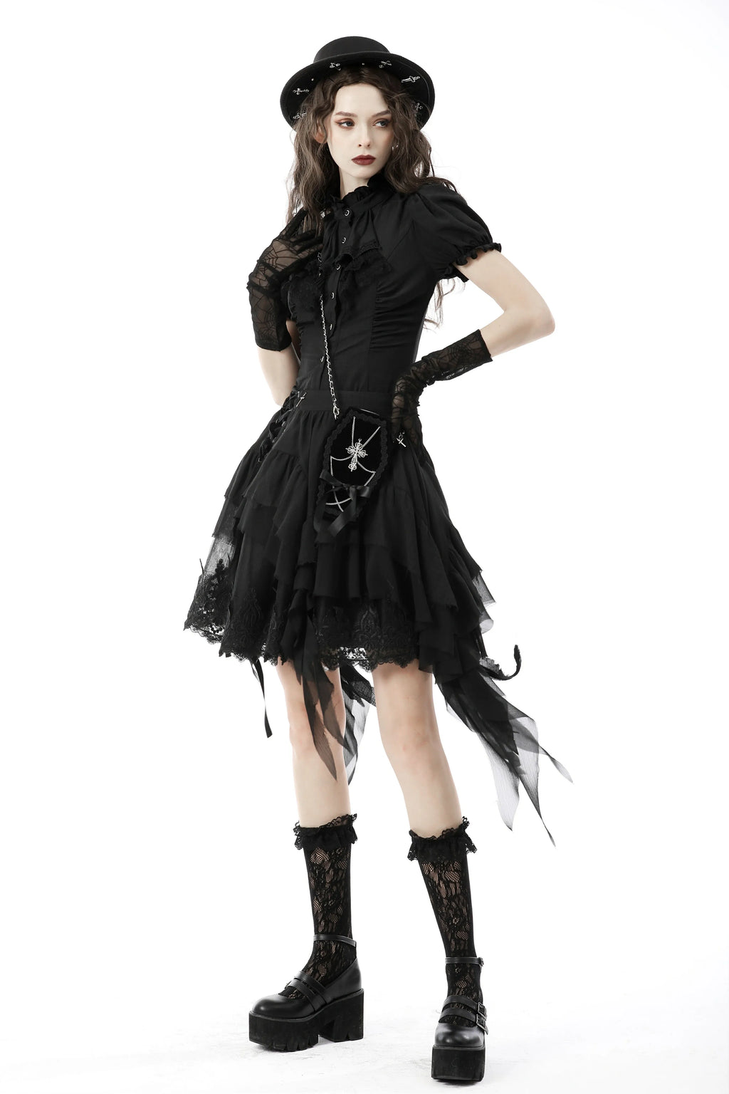 【Dark in Love】フリル×パフスリーブ ゴシックブラウス | Dark Doll