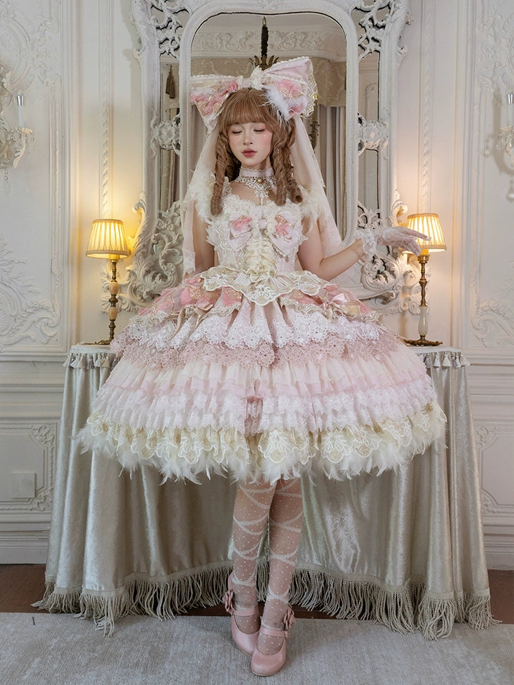 再販・受注予約1/22まで】Peacock Feather プリンセスドレス・ピンク 再販・受注予約1/22まで】Peacock Feather プリンセスドレス・ピンク