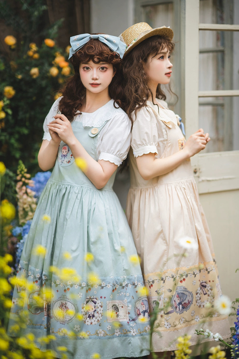 【予約販売】Sweetie Sheep プリントサスペンダースカート