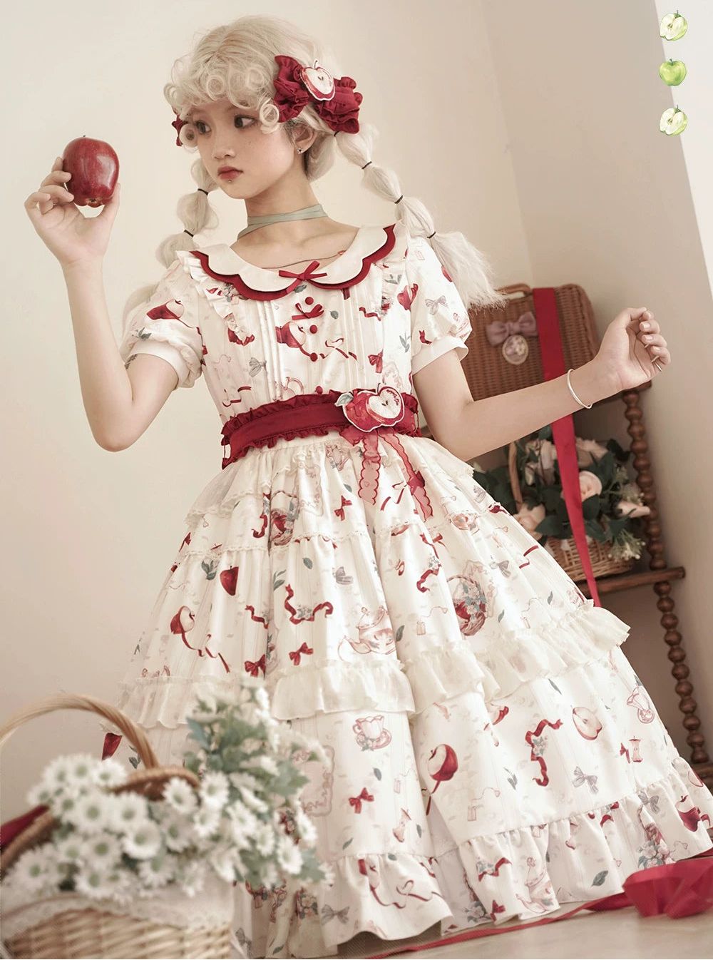 【受注予約9/2まで】Natural Apple Tea ガーデンワンピース・オフホワイト