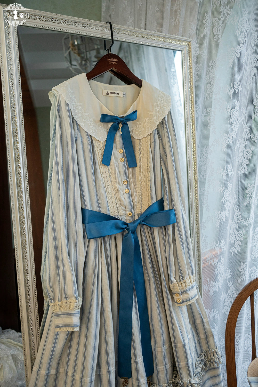 予約販売】森林図鑑 ストライプ長袖ワンピース – ロリータファッション 予約販売】森林図鑑 ストライプ長袖ワンピース – ロリータファッション