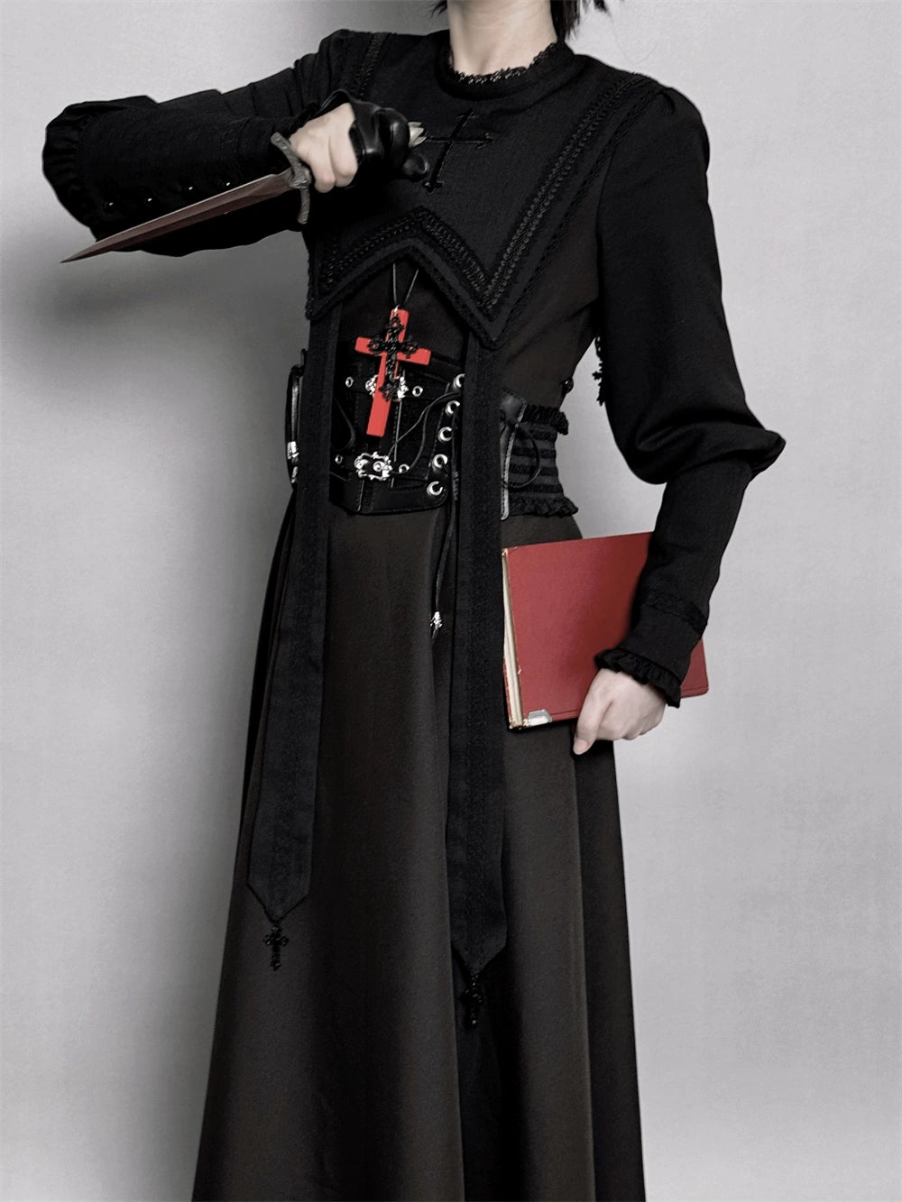 [Pre-orders available until 10/16] Pray on a Moonlight Night Dress, Black, Long Length