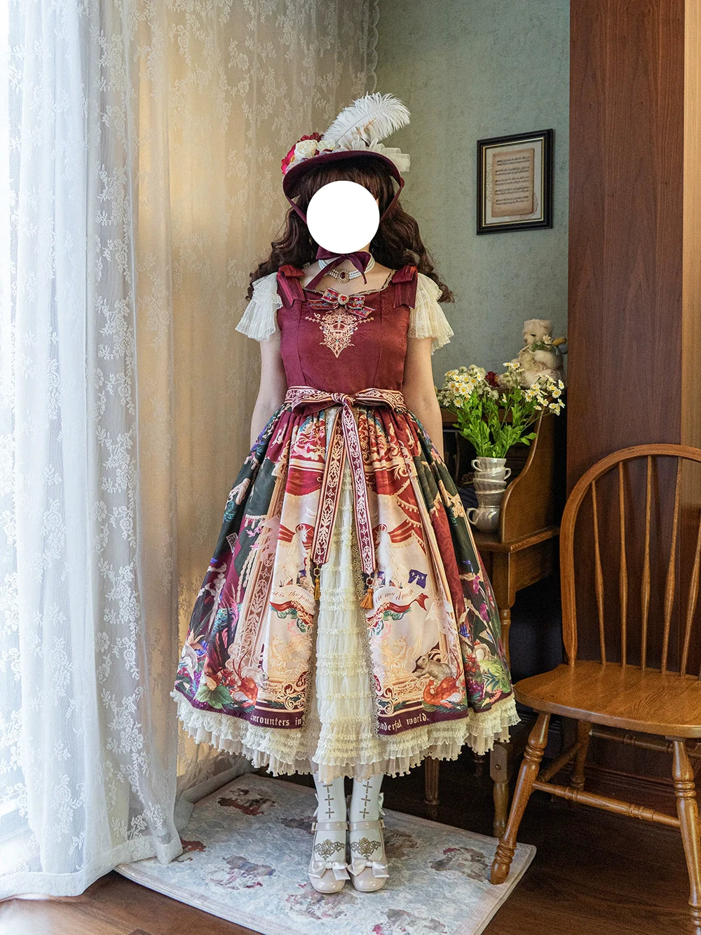 【受注予約4/8まで】Wanhua Mirror 西洋貴族風フレンチスリーブフリルドレス