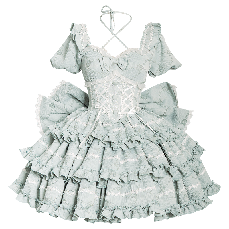 【予約販売】Puff Rose クロスネックワンピース 全4色