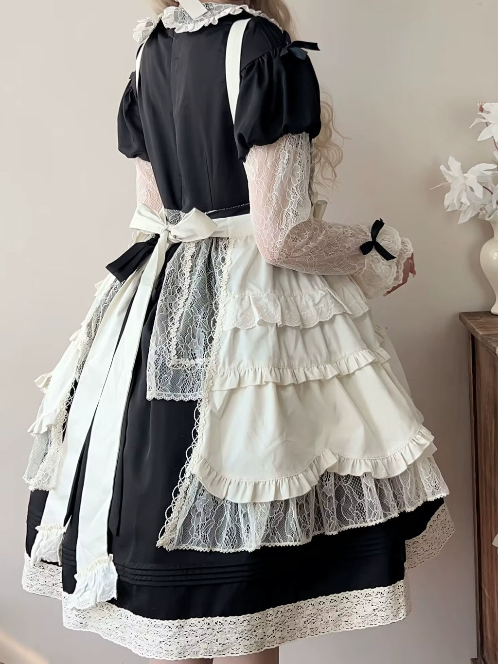 Flower Mist Path レースの半袖ワンピース全4色