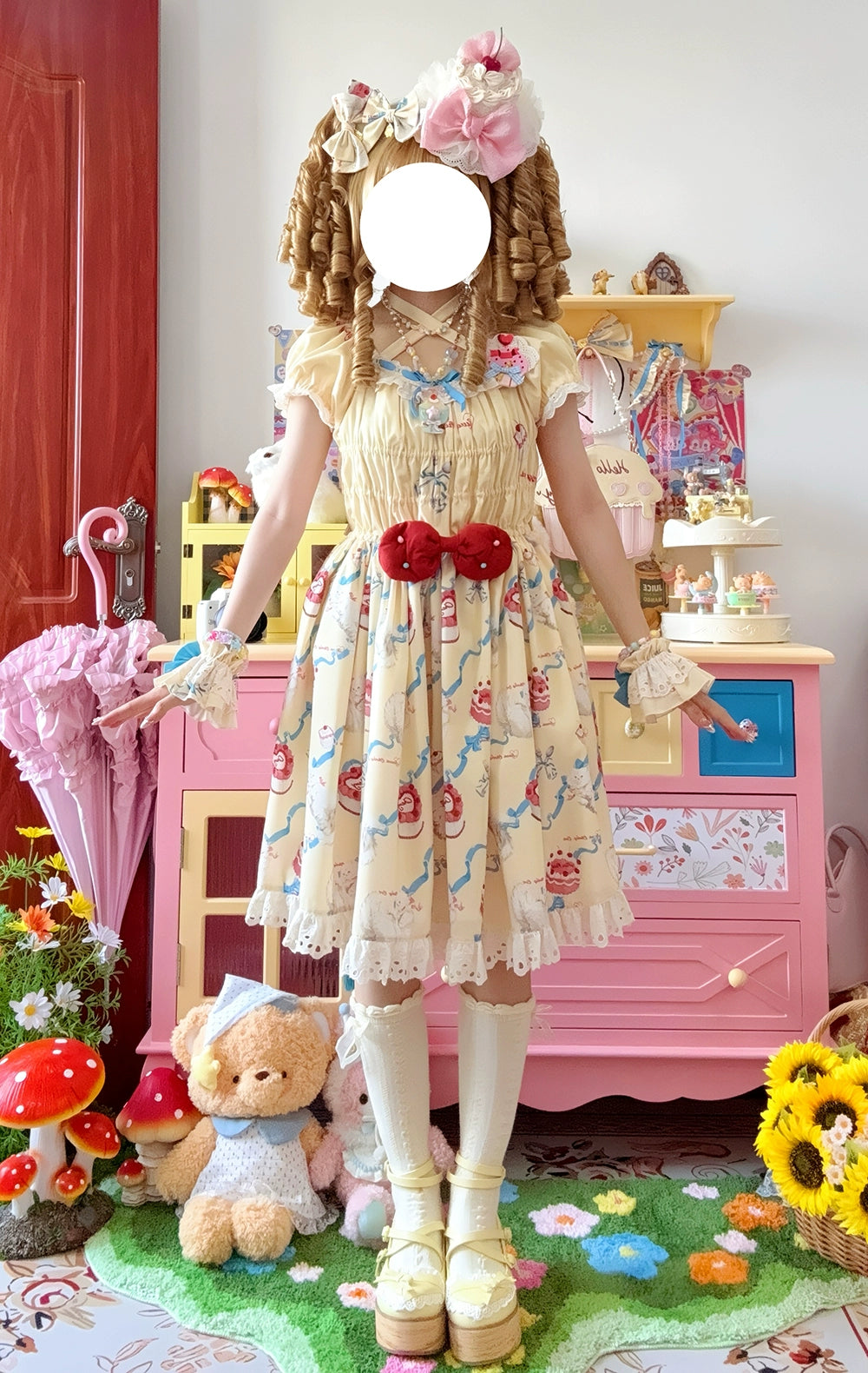 【 予約販売】Sweet Cherry Cat ワンピース