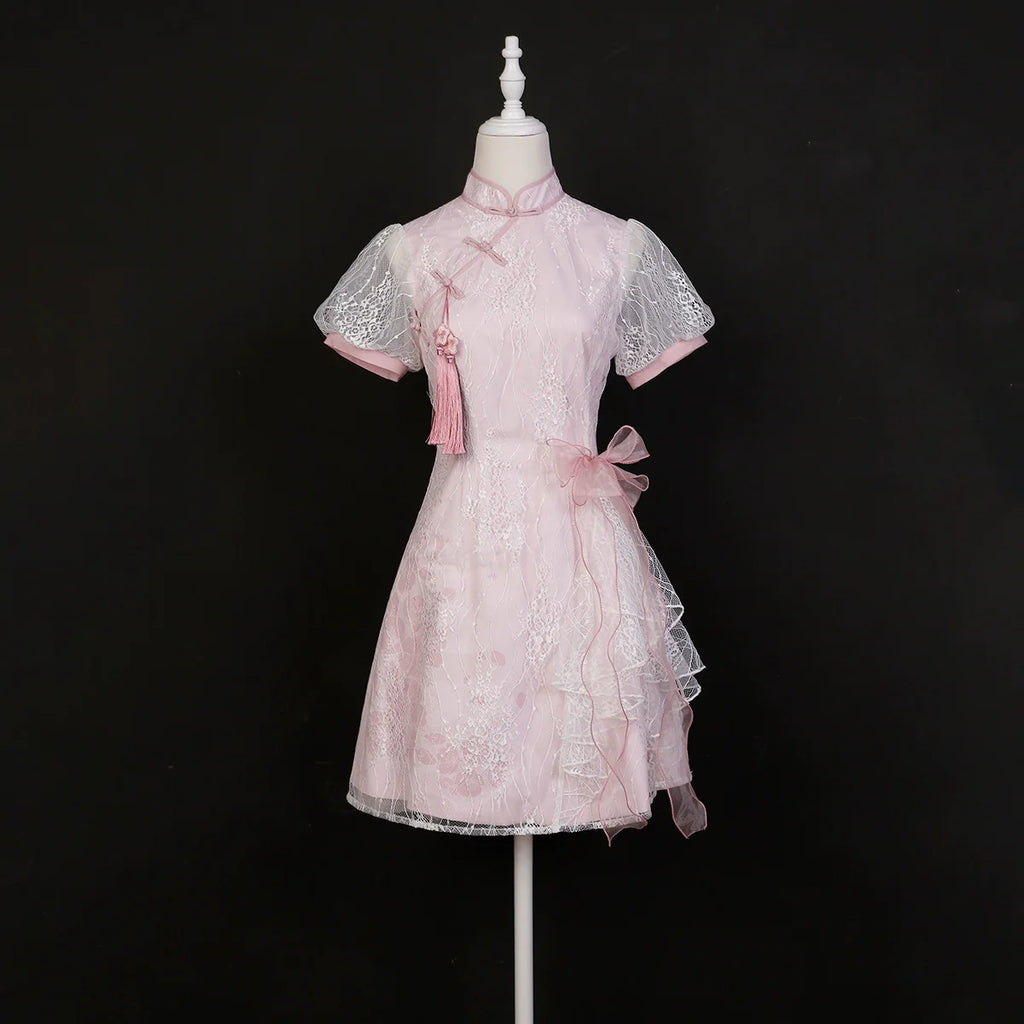 Peach Blossom ピンクリボンチャイナドレス
