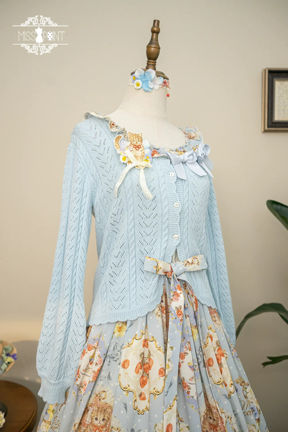 [Sale period has ended] Cat Rose Tea Party Knit Cardigan