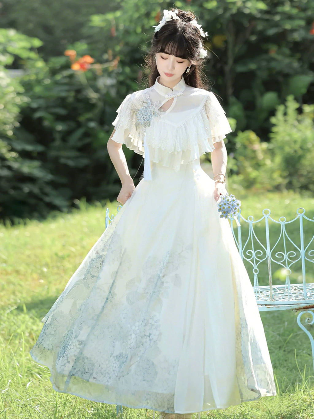 紫陽花玻璃 華ロリ ジャンパースカート＆ボレロセット・ロング丈